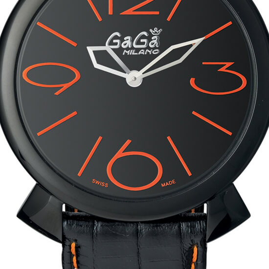 ガガミラノ スーパーコピーGaGa MILANO 時計 マニュアーレシン46mm ブラックレザー 5092.01